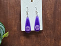 💜 Purple Glitter Skull Drop Earrings